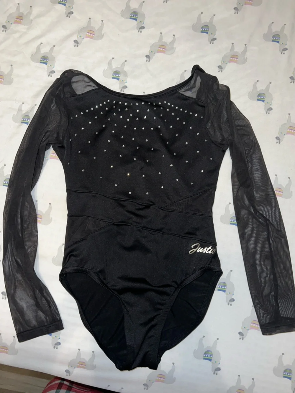 Gymnastics Leotard- Black rhinestones Justice